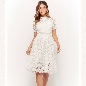 Forever 21 Crochet Floral Lace Midi Dress